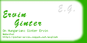 ervin ginter business card